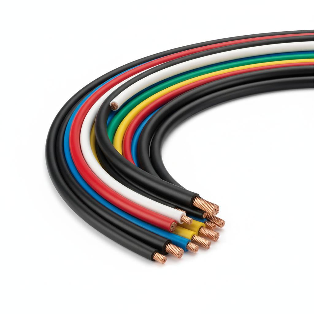 Cabos elétricos coloridos isol